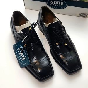 NWT State Street Men Dress Shoes Black Snake Pattern